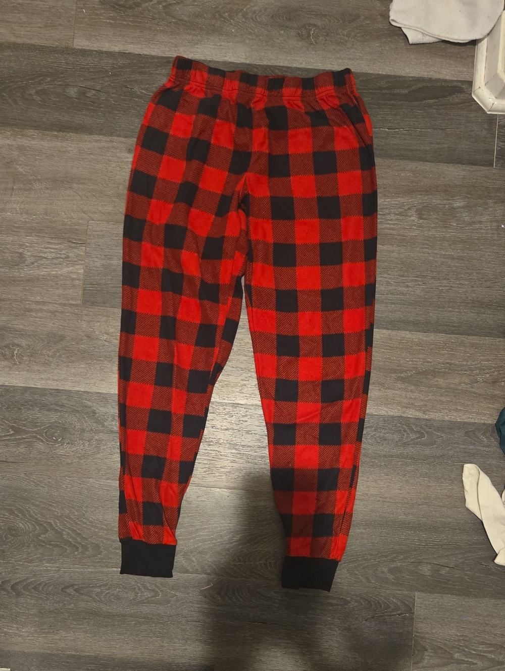 Holiday Time Red and Black Buffalo Plaid Kids Pajama Bottoms